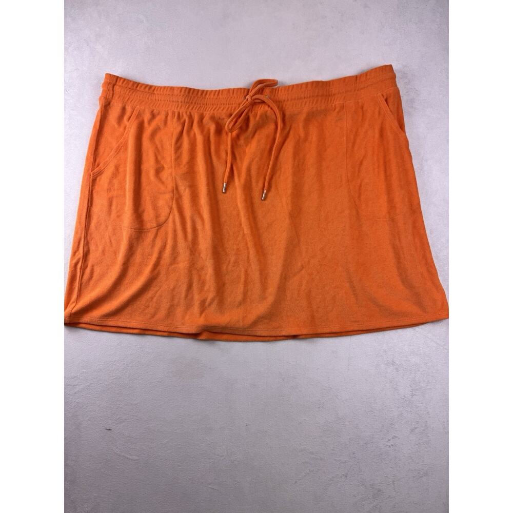 Belle Beach by Kim Gravel Orange Terry Cloth Lounge Skirt NWT 4X